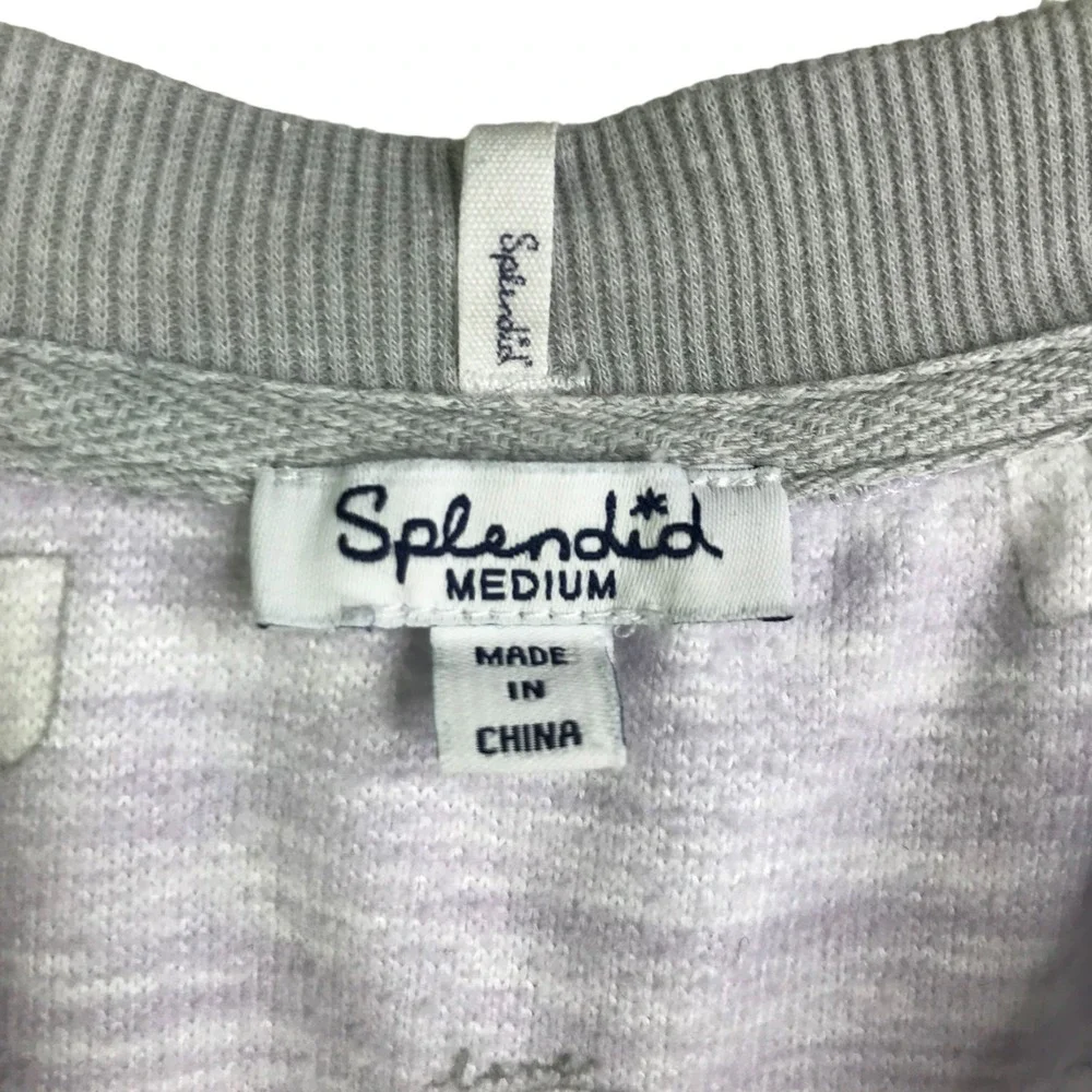 Splendid Womens M Pajama Set Gray‎ Heart Print Long Sleeve Jogger Lounge Sleep